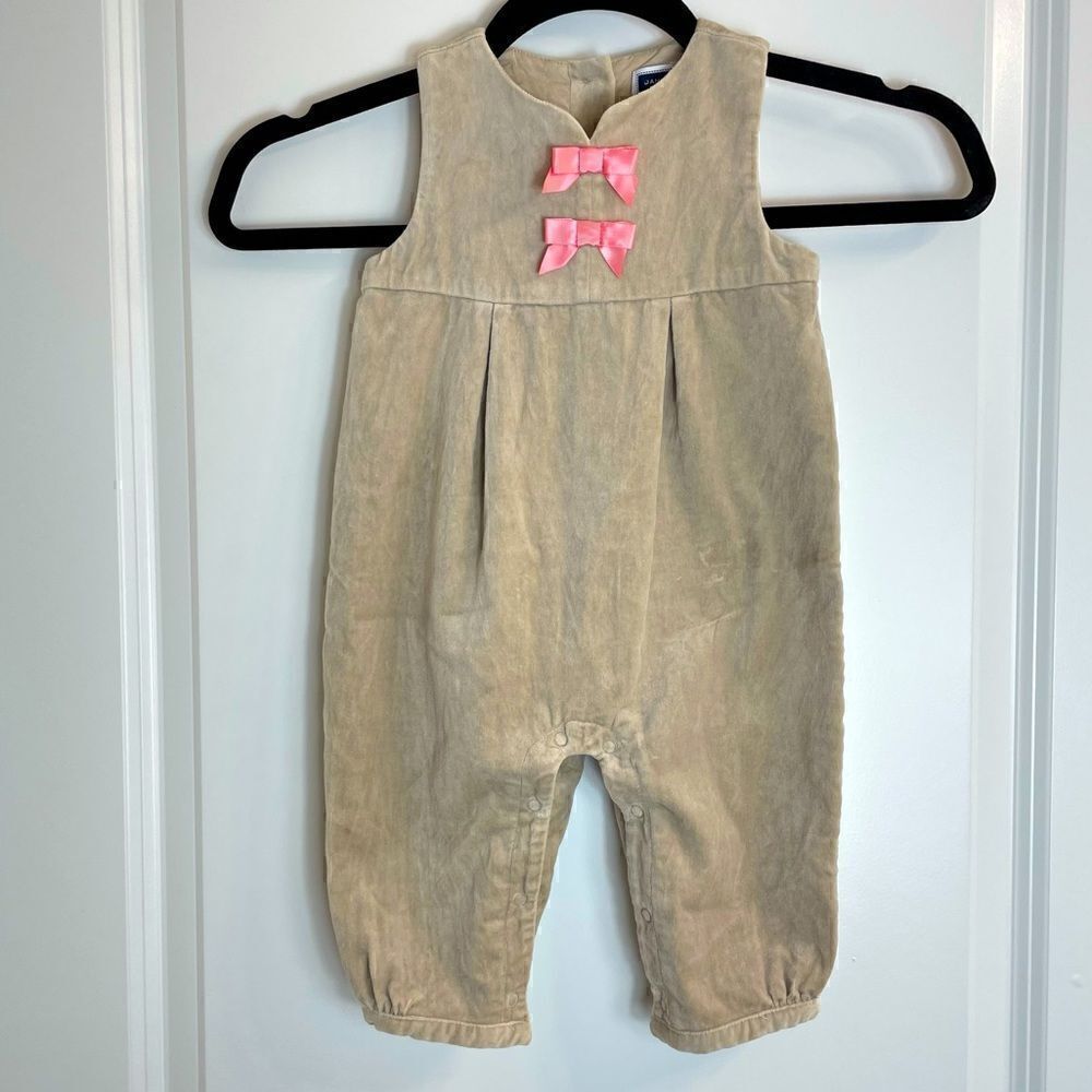 Janie & Jack Cotton Sleeveless Jumpsuit with Bows